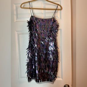 Aidan Mattox mini dress in size US 2. Multi color flashy large sequins
